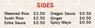 sushi menu